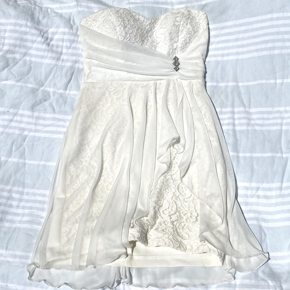 White Lace Stretchy Dress
